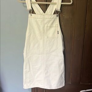White Denim Overall Dress